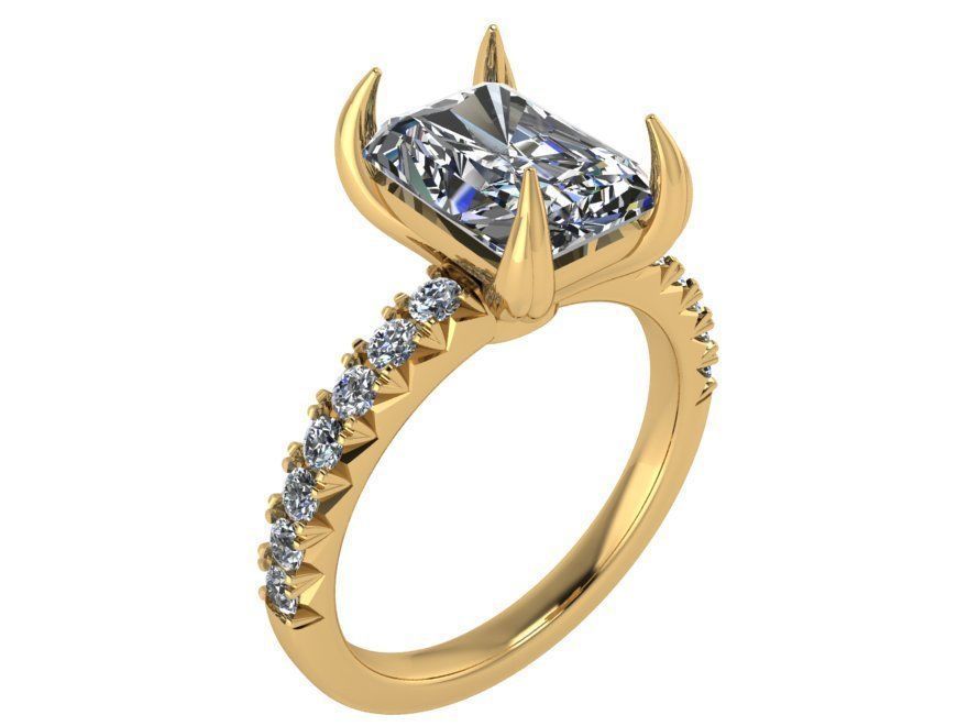 Big Square diamond ring 2735 3D print model 3D print model_1