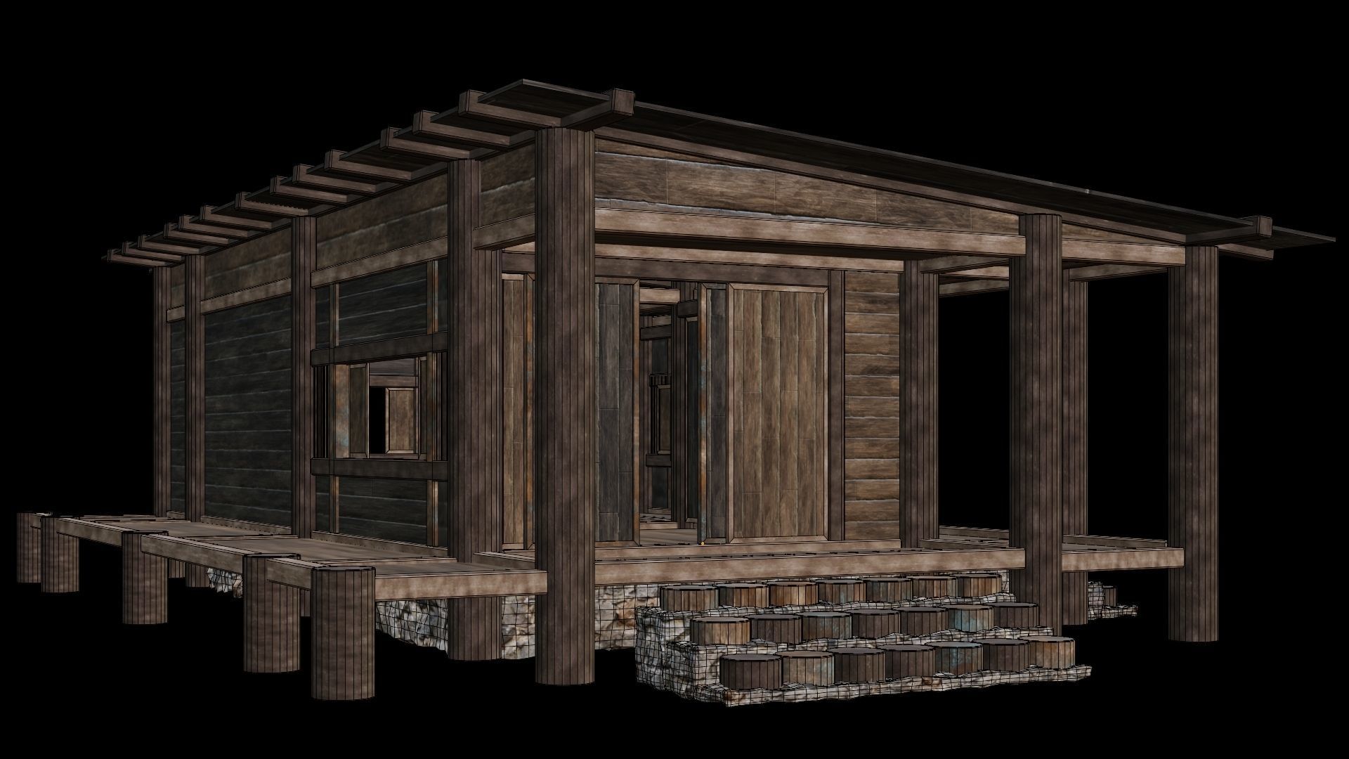 Medieval Houses 21- 4K Textures Game Ready Low-poly 3D model_5