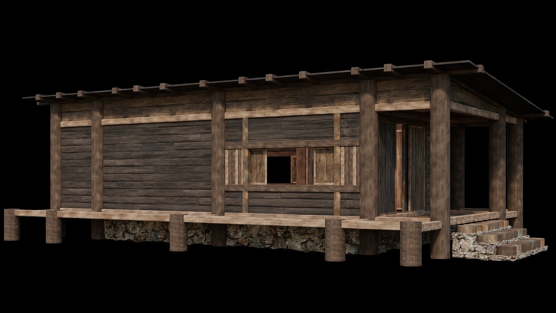 Medieval Houses 21- 4K Textures Game Ready Low-poly 3D model_11