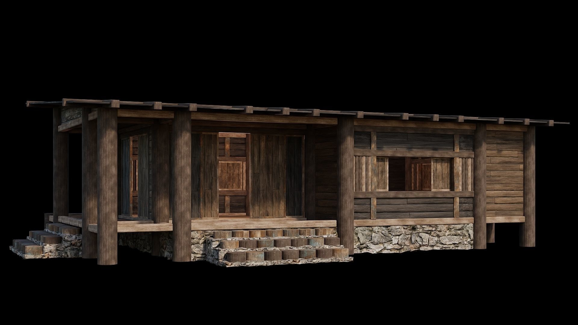 Medieval Houses 21- 4K Textures Game Ready Low-poly 3D model_13
