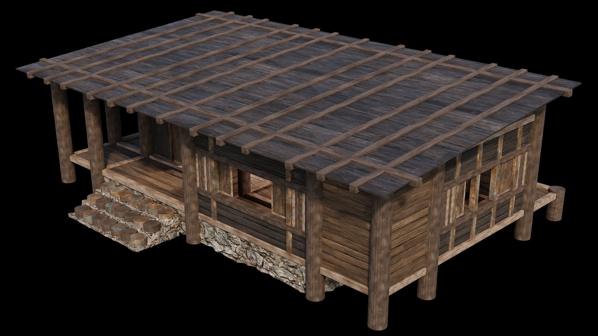 Medieval Houses 21- 4K Textures Game Ready Low-poly 3D model_8