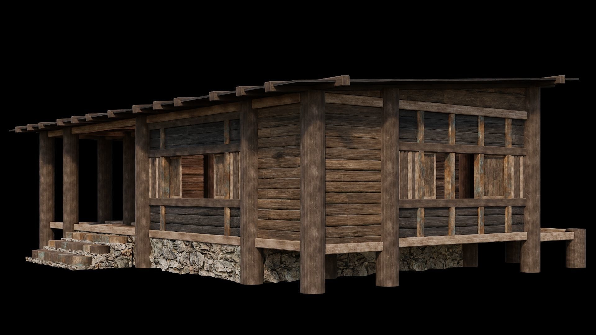 Medieval Houses 21- 4K Textures Game Ready Low-poly 3D model_6