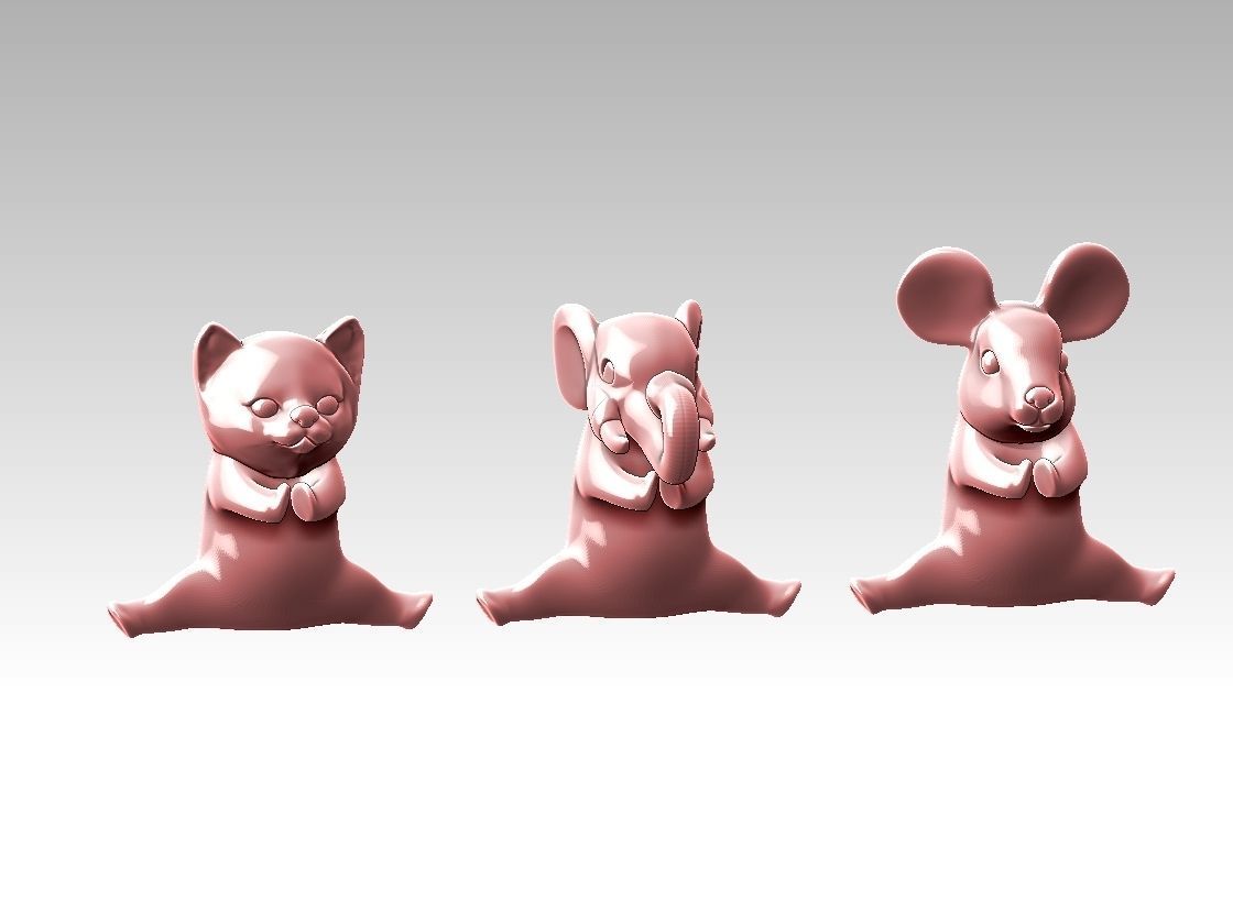 elephant mouse cat  3D print model_1