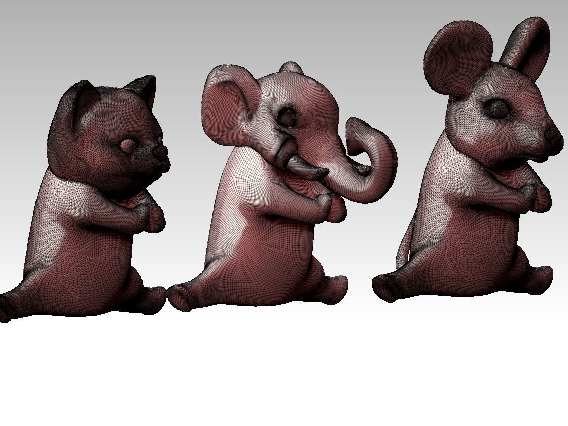 elephant mouse cat  3D print model_24