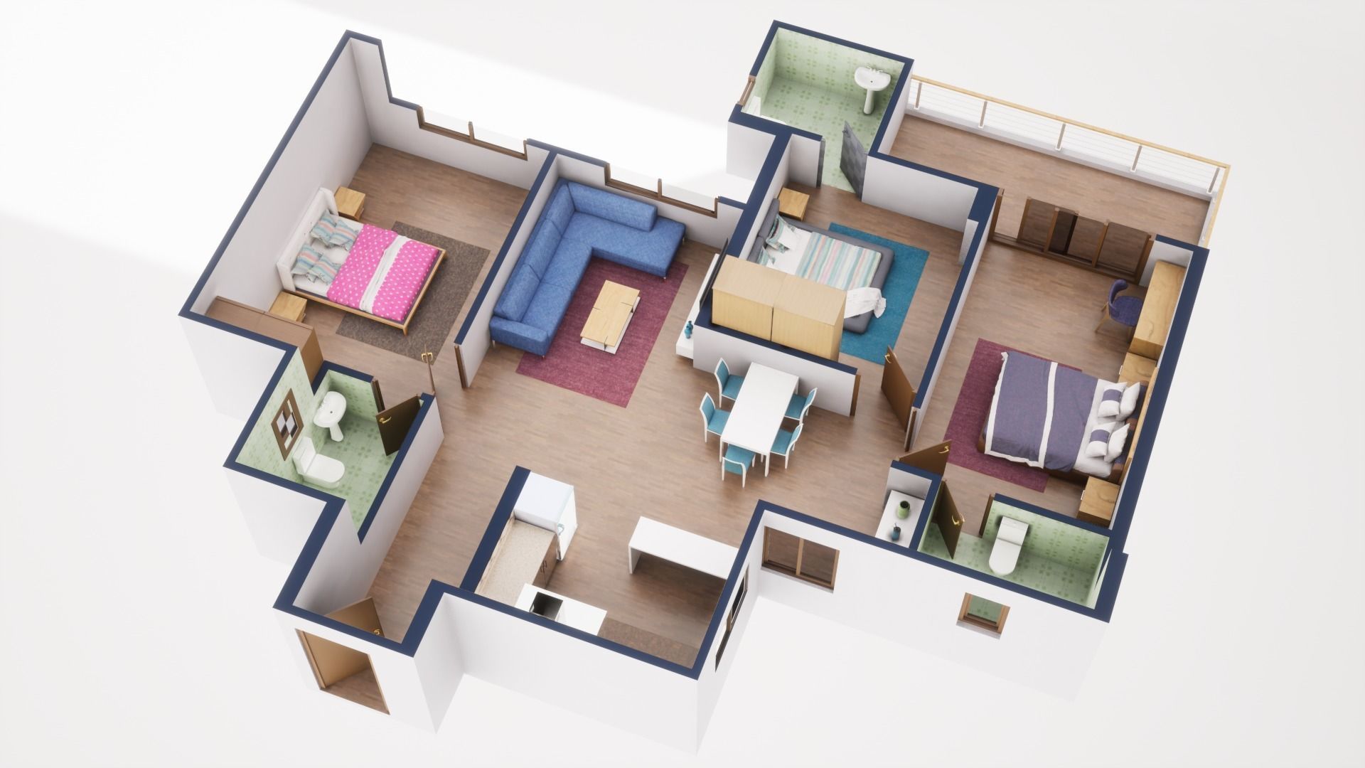 3D Floor Plan Model 44 3D model_4