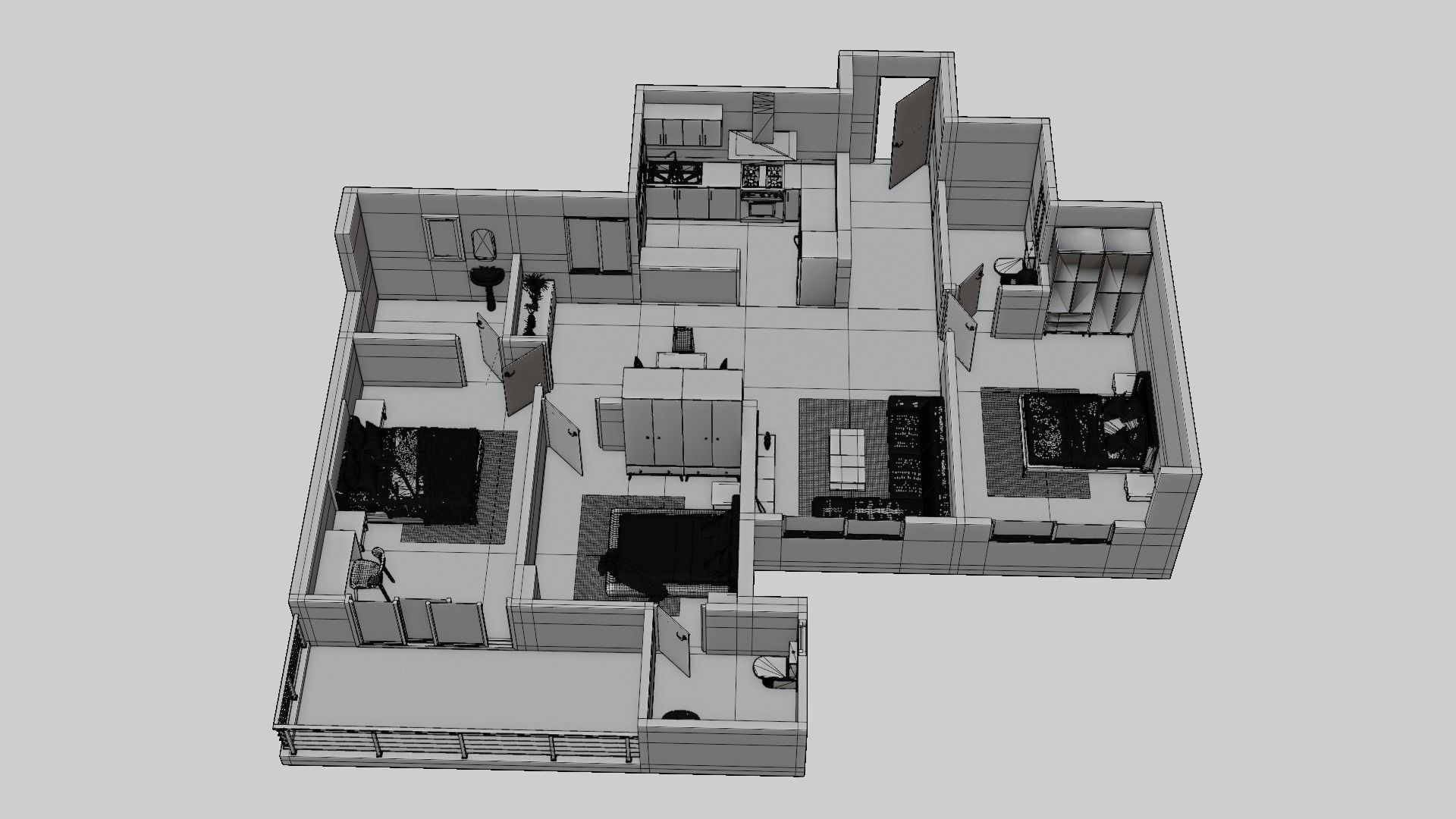 3D Floor Plan Model 44 3D model_5