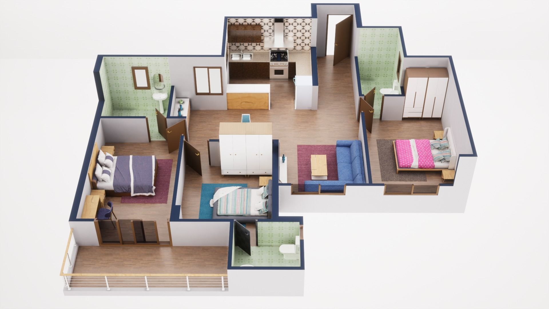 3D Floor Plan Model 44 3D model_1