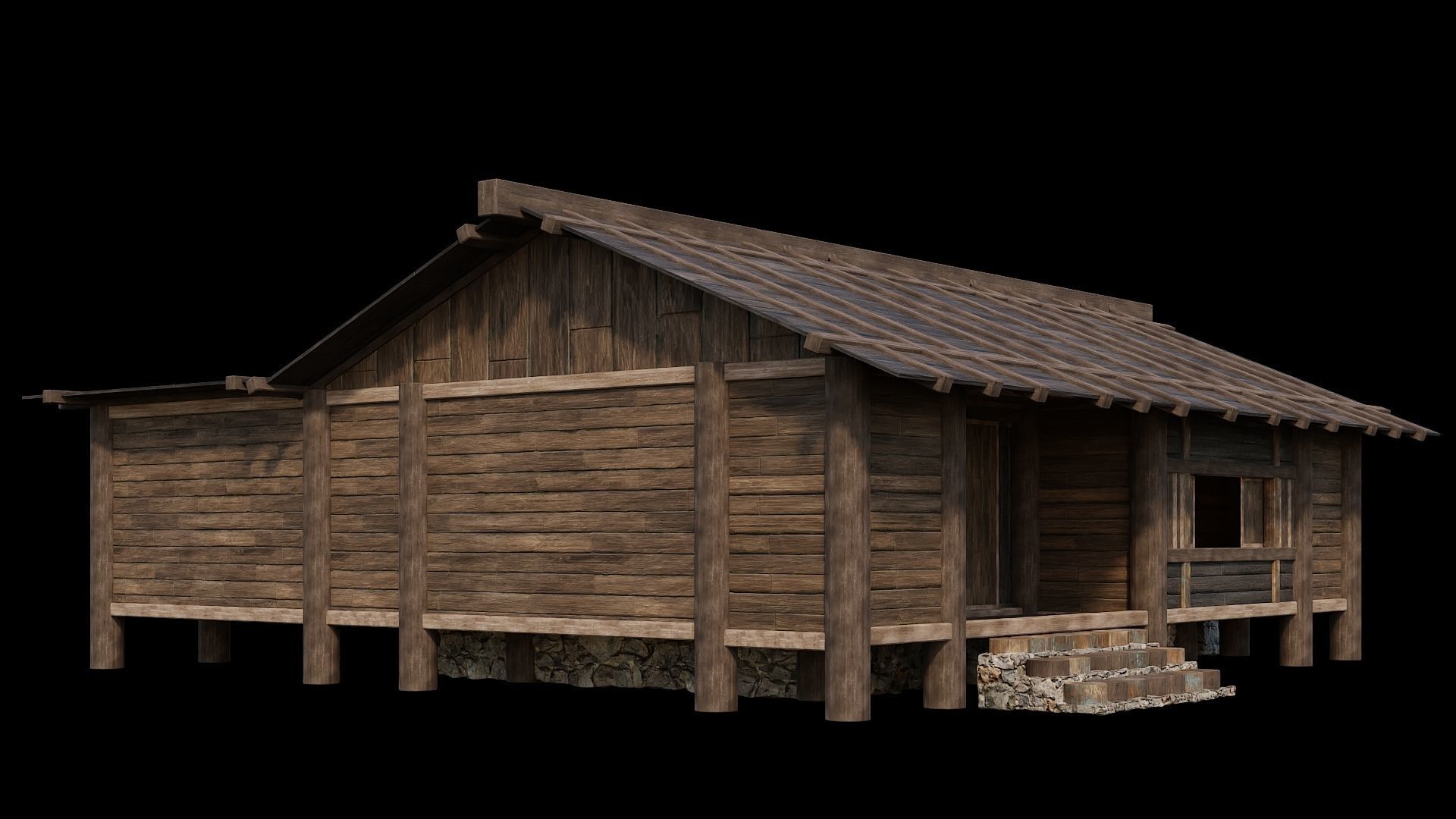 Medieval Houses 23- 4K Textures Game Ready Low-poly 3D model_13
