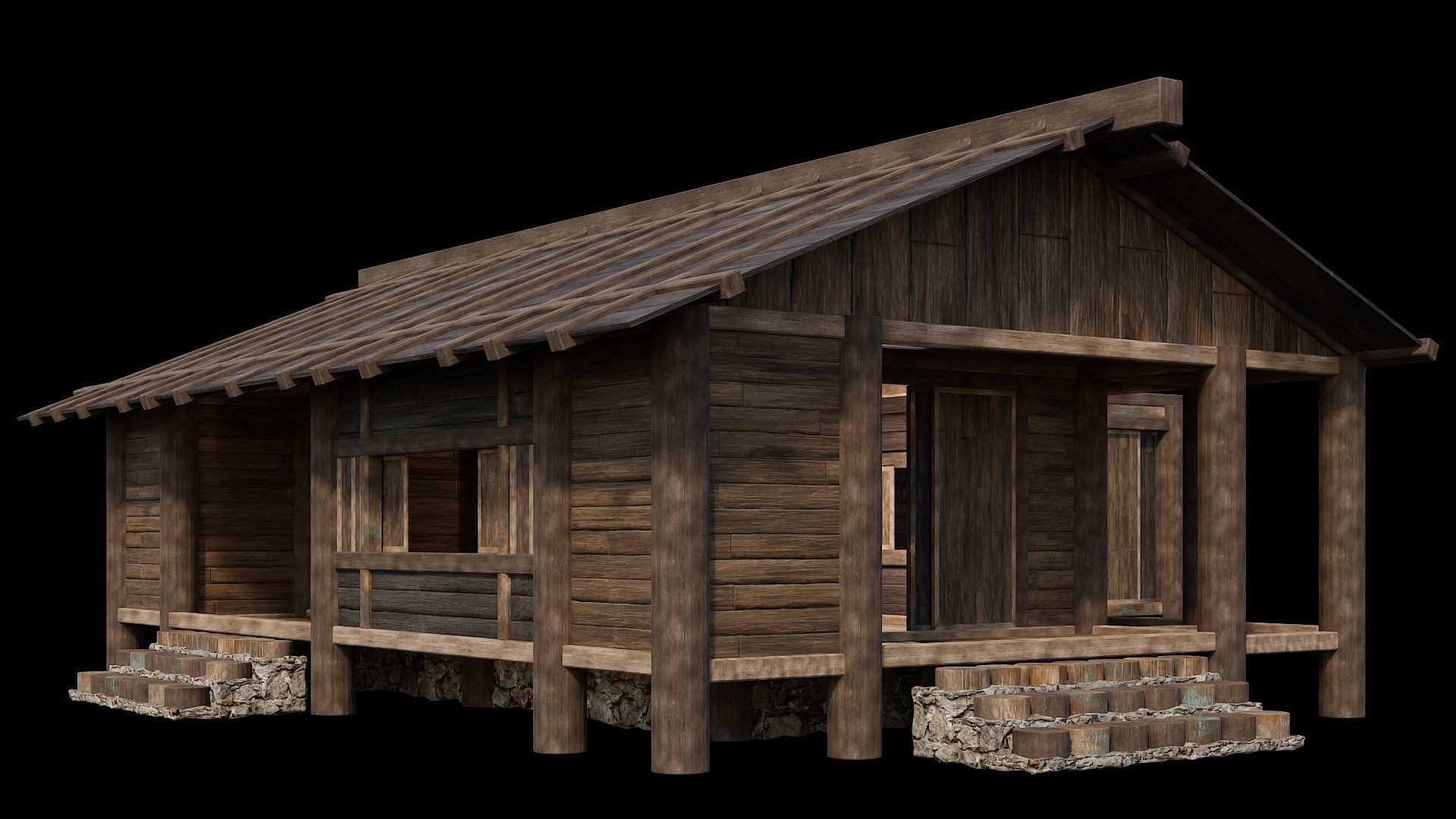 Medieval Houses 23- 4K Textures Game Ready Low-poly 3D model_1