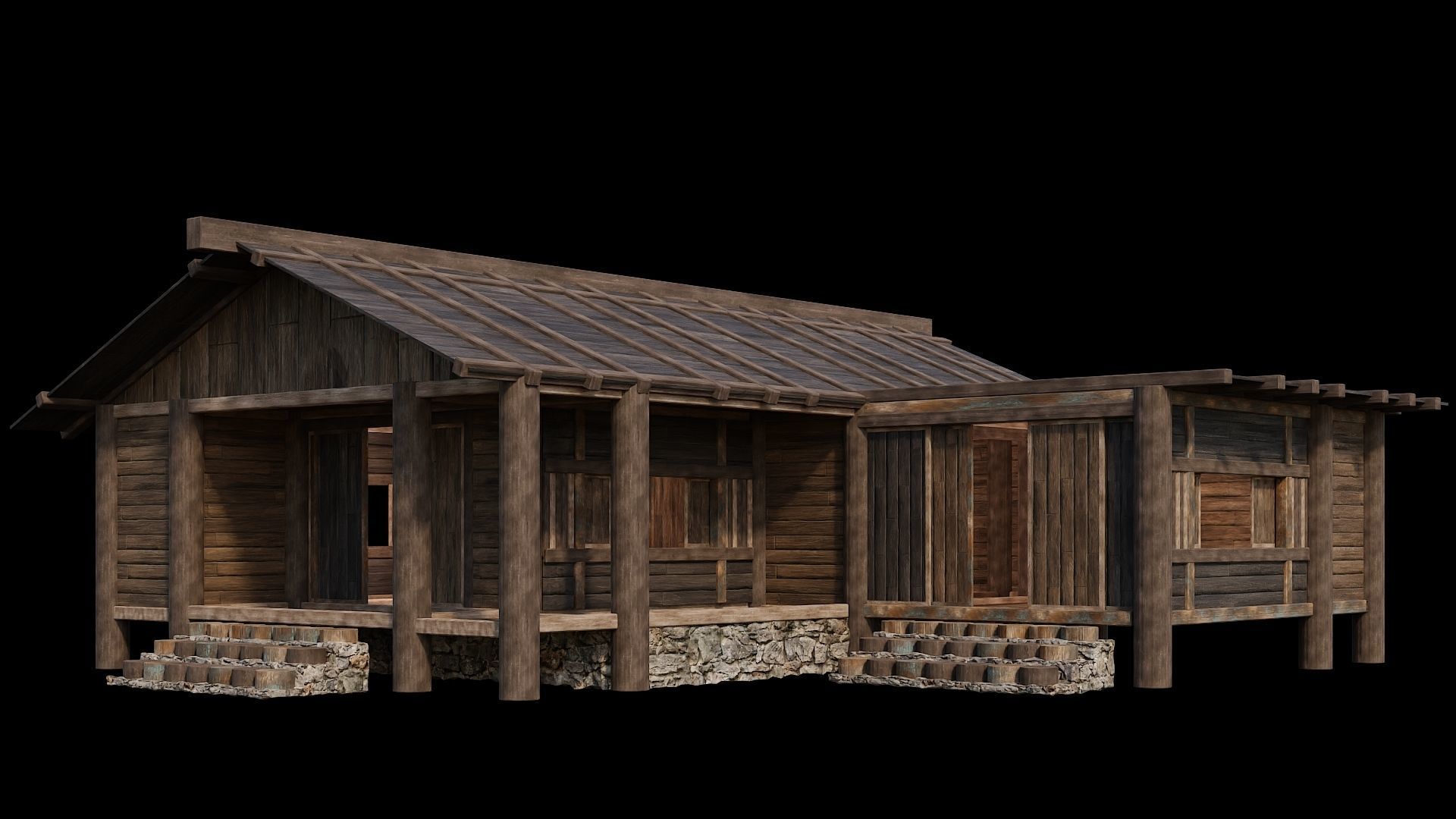Medieval Houses 23- 4K Textures Game Ready Low-poly 3D model_3