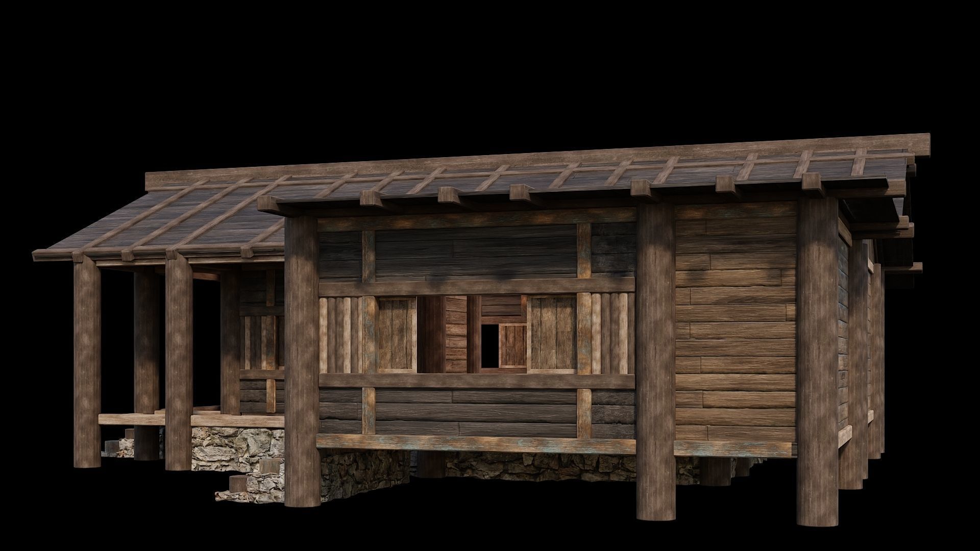 Medieval Houses 23- 4K Textures Game Ready Low-poly 3D model_12