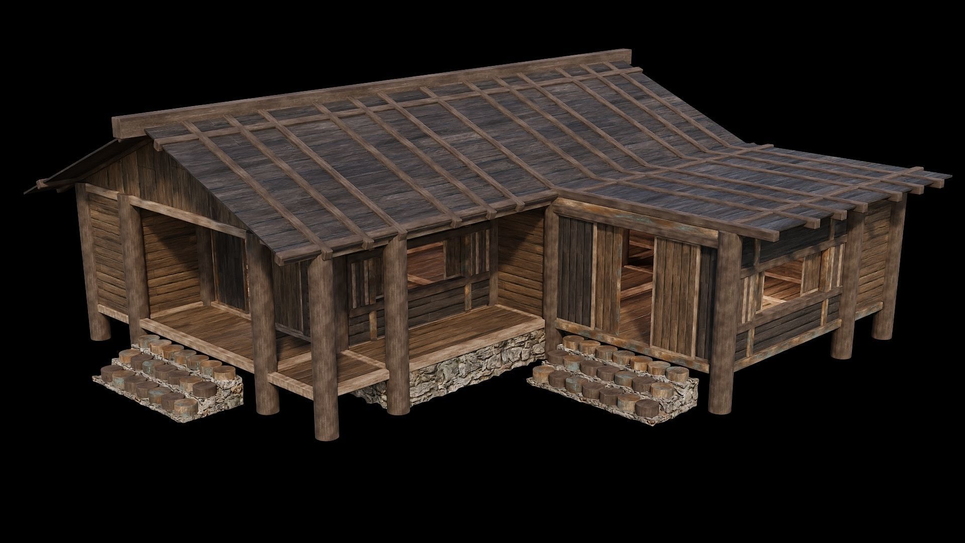 Medieval Houses 23- 4K Textures Game Ready Low-poly 3D model_6