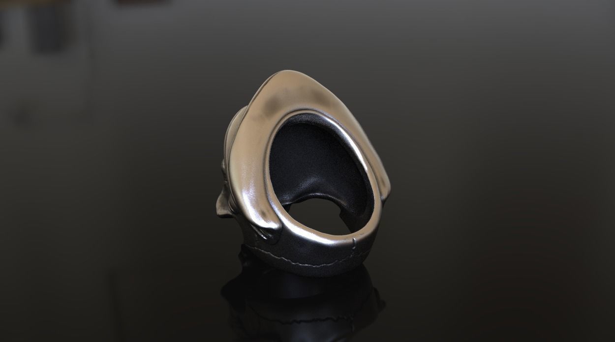 US Marine Veteran Skull Ring Stl 3D Model Silver Casting 3D print model_3