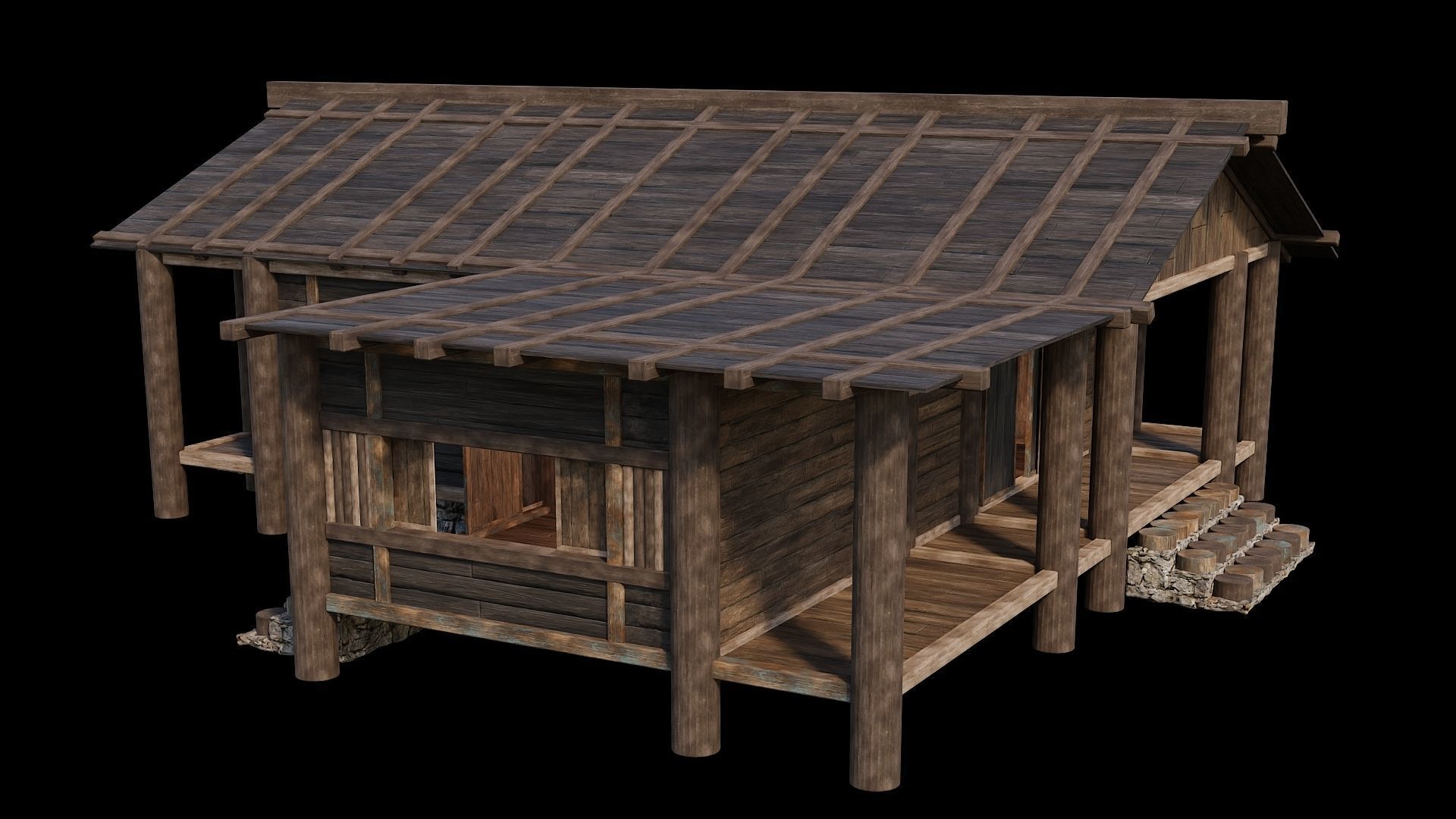 Medieval Houses 24- 4K Textures Game Ready Low-poly 3D model_14