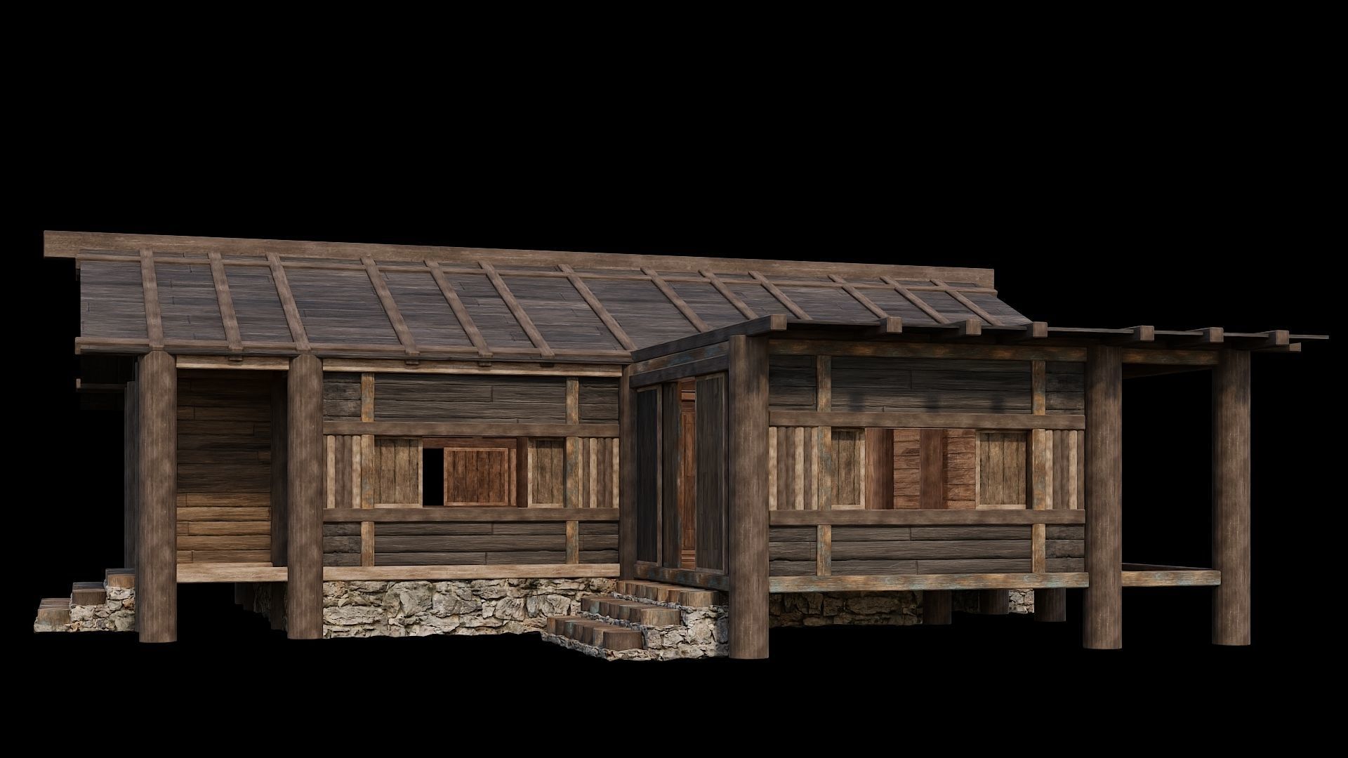 Medieval Houses 24- 4K Textures Game Ready Low-poly 3D model_11