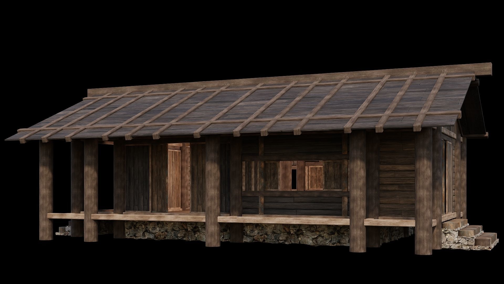 Medieval Houses 24- 4K Textures Game Ready Low-poly 3D model_10