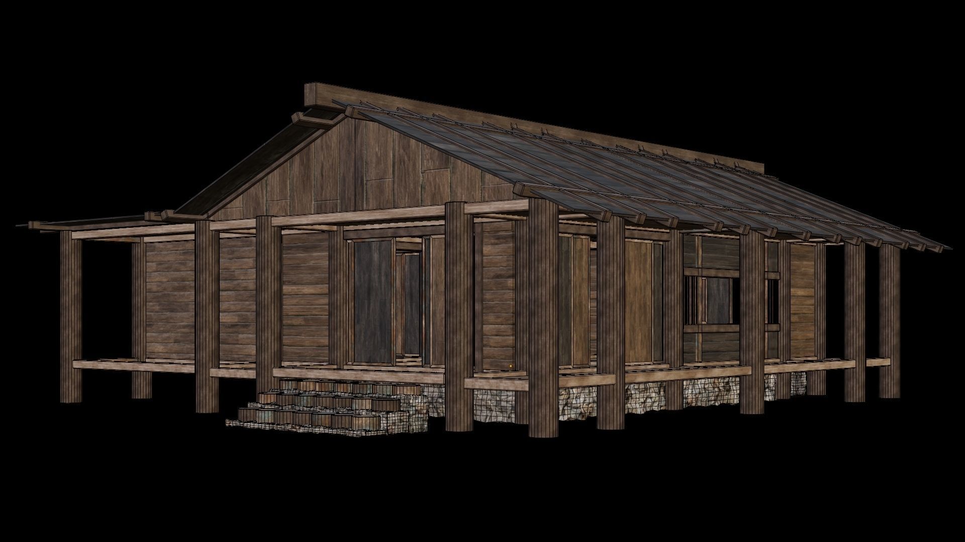 Medieval Houses 24- 4K Textures Game Ready Low-poly 3D model_5