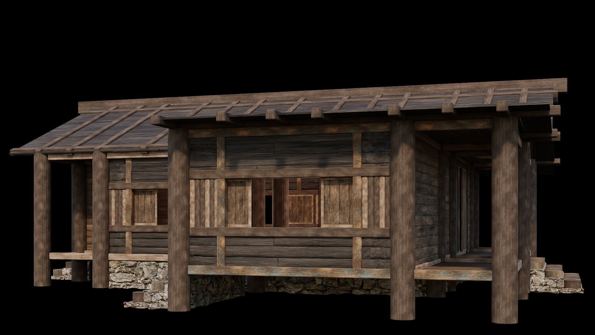 Medieval Houses 24- 4K Textures Game Ready Low-poly 3D model_8