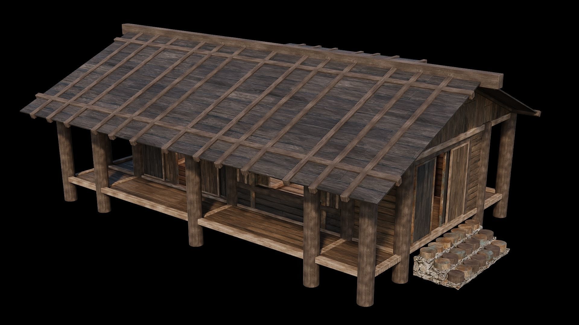 Medieval Houses 24- 4K Textures Game Ready Low-poly 3D model_9