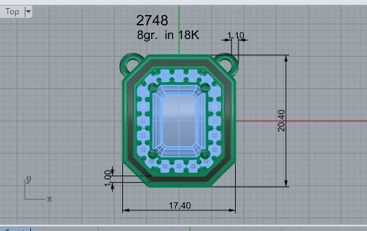 Square Pendant 2748 3D print model  3D print model_4