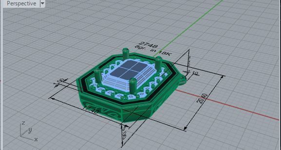 Square Pendant 2748 3D print model  3D print model_7