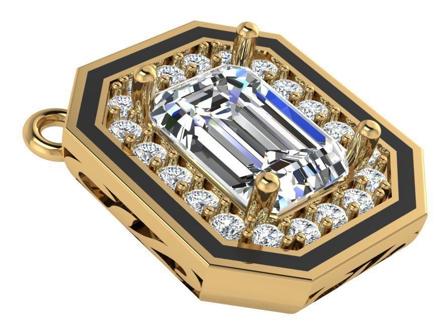 Square Pendant 2748 3D print model  3D print model_1