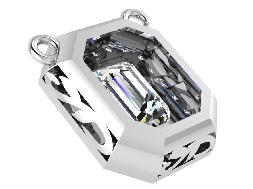 Square Pendant 2748 3D print model  3D print model_3