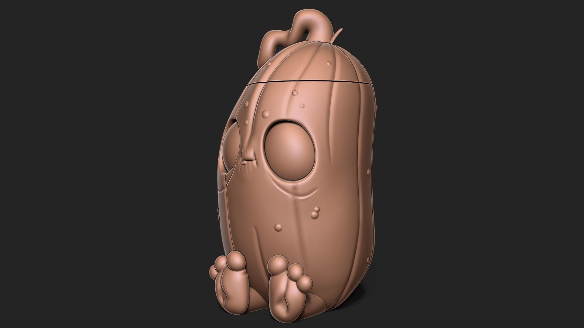 Halloween Pumpkin with cap 3D print model_3