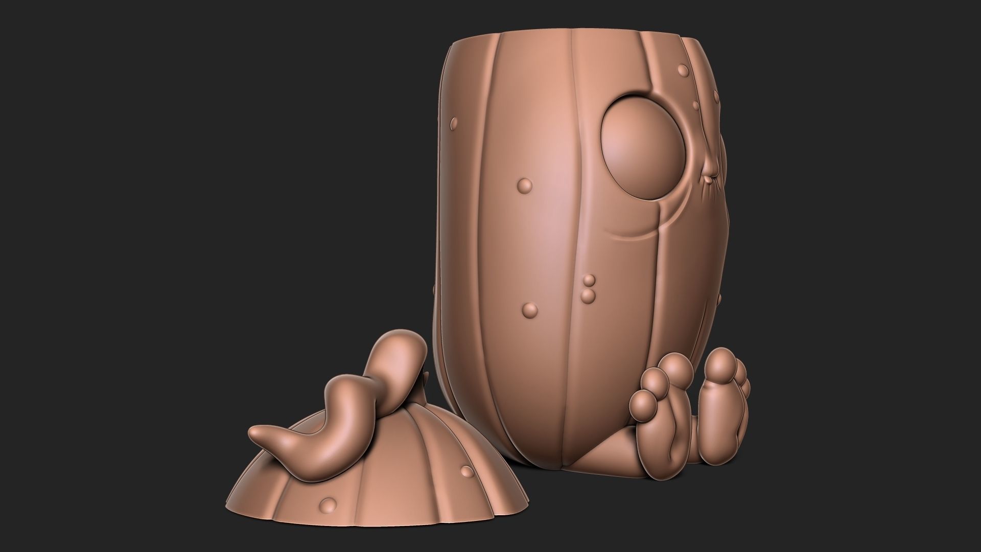 Halloween Pumpkin with cap 3D print model_9