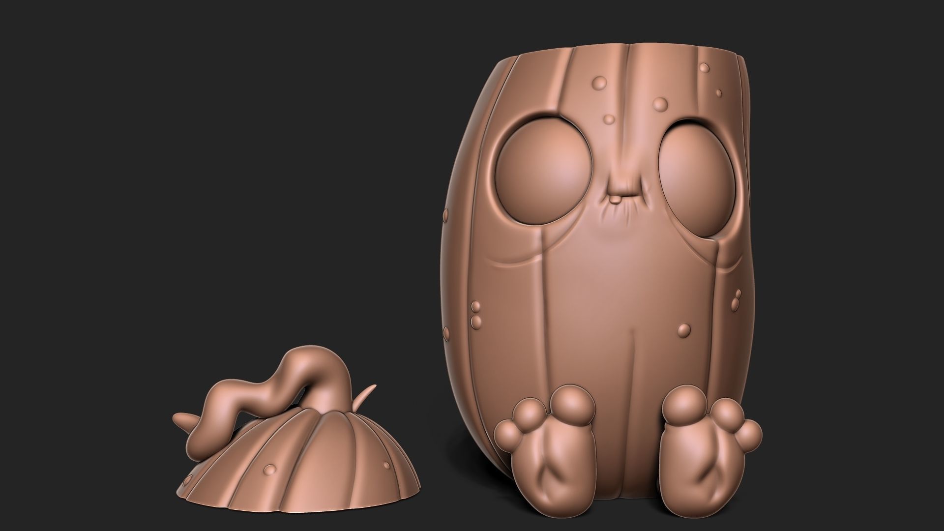 Halloween Pumpkin with cap 3D print model_8