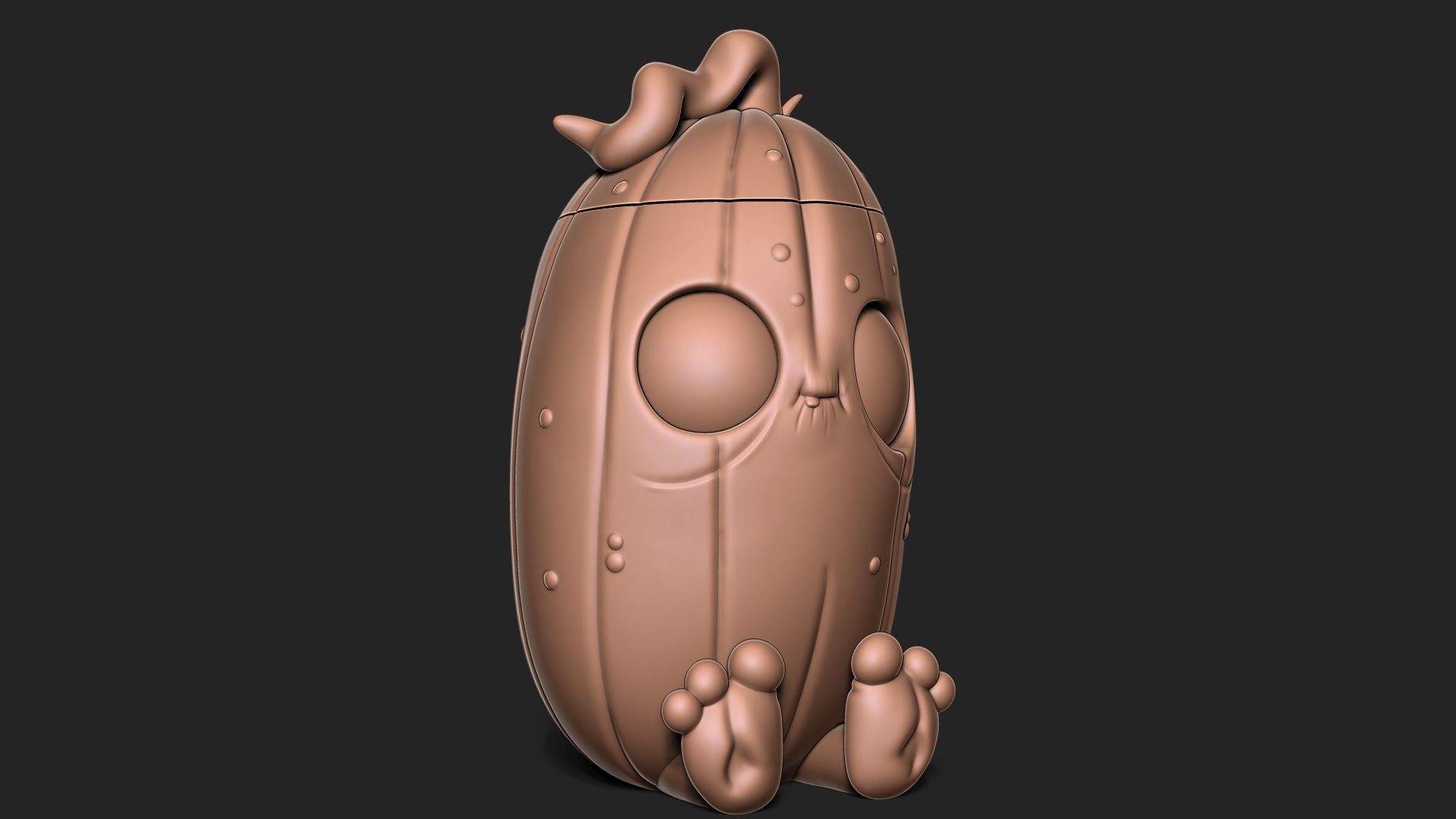 Halloween Pumpkin with cap 3D print model_2