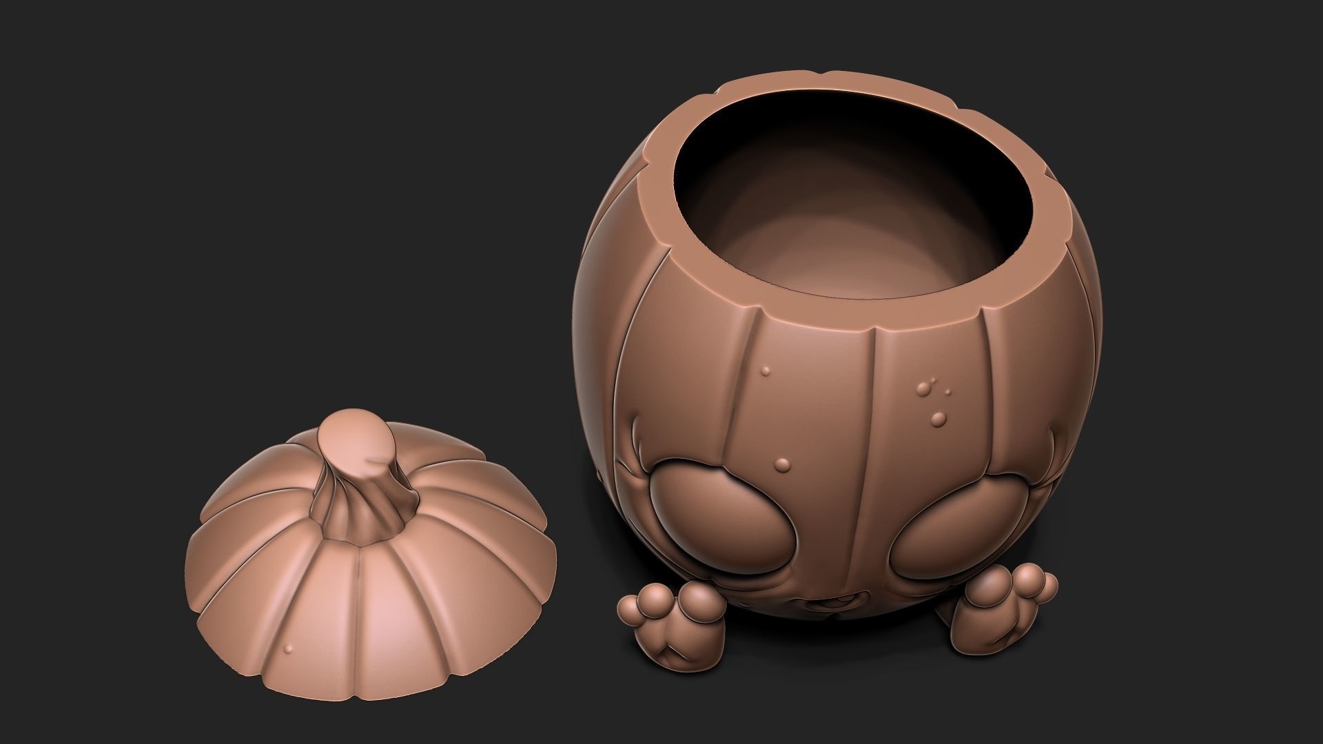 Halloween Pumpkin with cap 3D print model_8