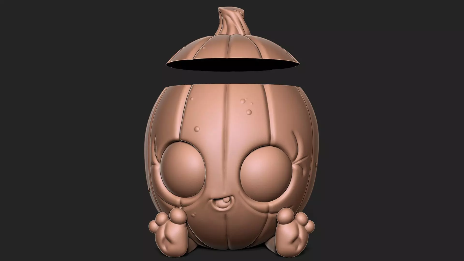 Halloween Pumpkin with cap 3D print model_0
