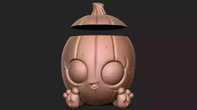 Halloween Pumpkin with cap 3D print model