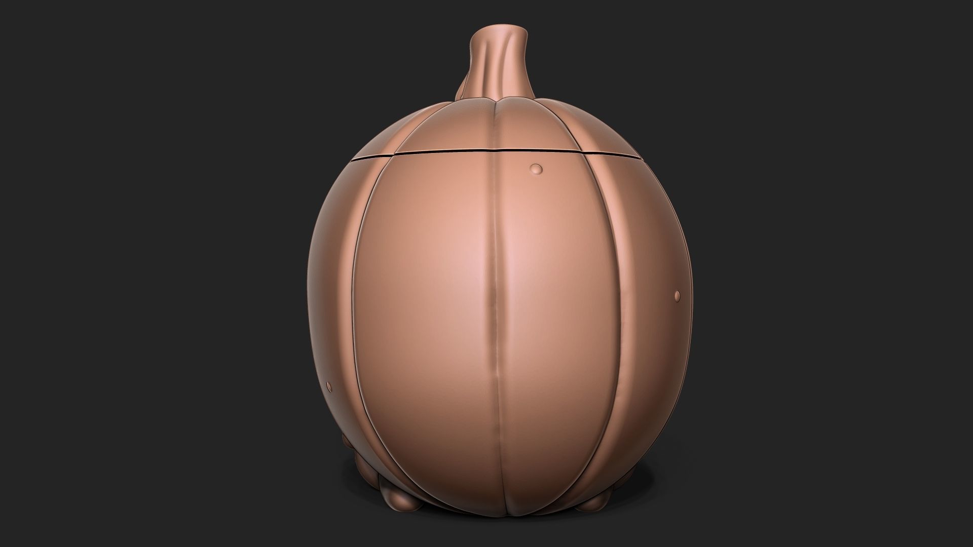 Halloween Pumpkin with cap 3D print model_4