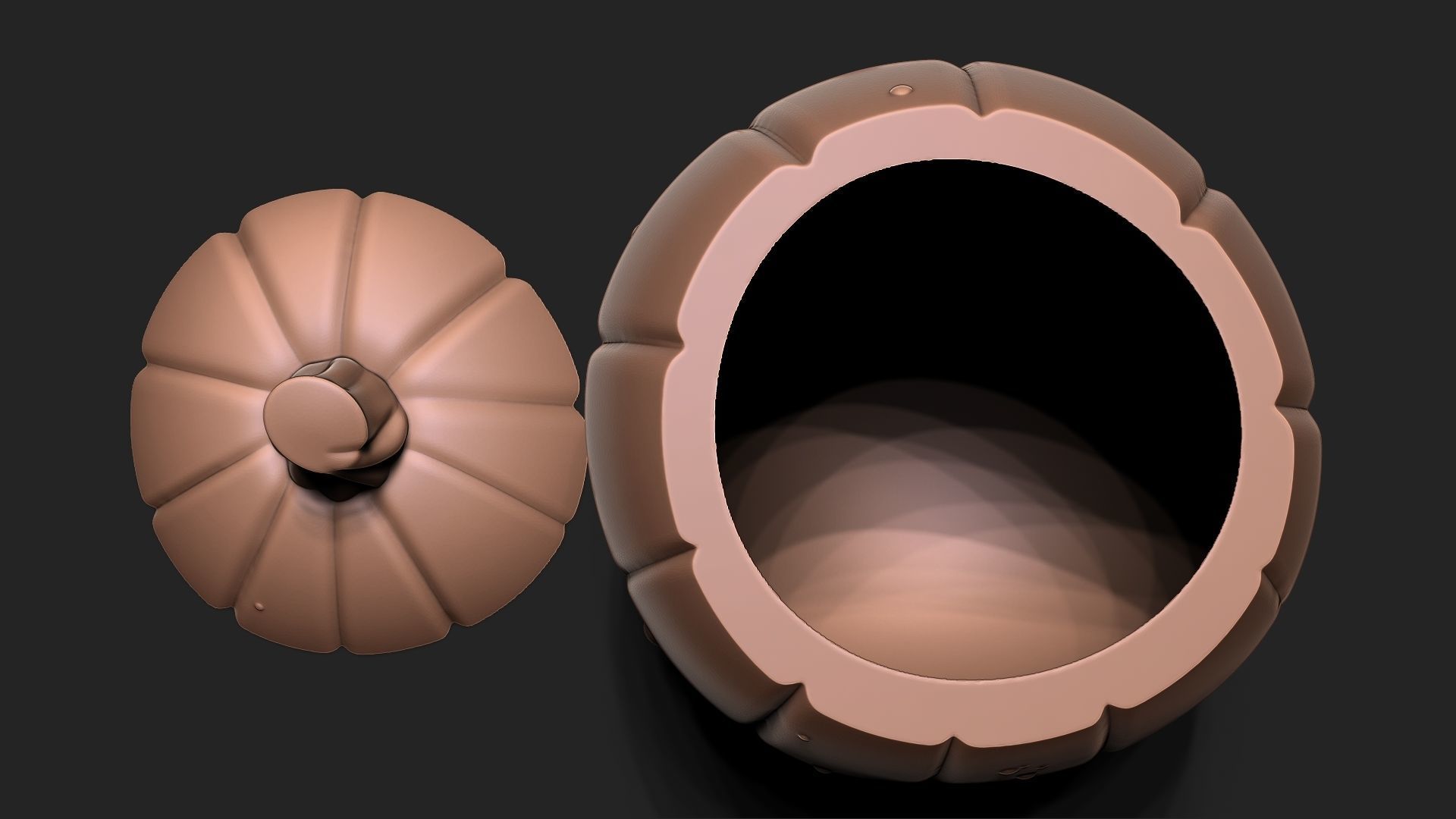 Halloween Pumpkin with cap 3D print model_9