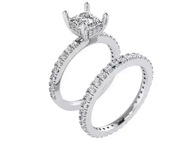 Princely Diamond ring with band 2751 3D print model 