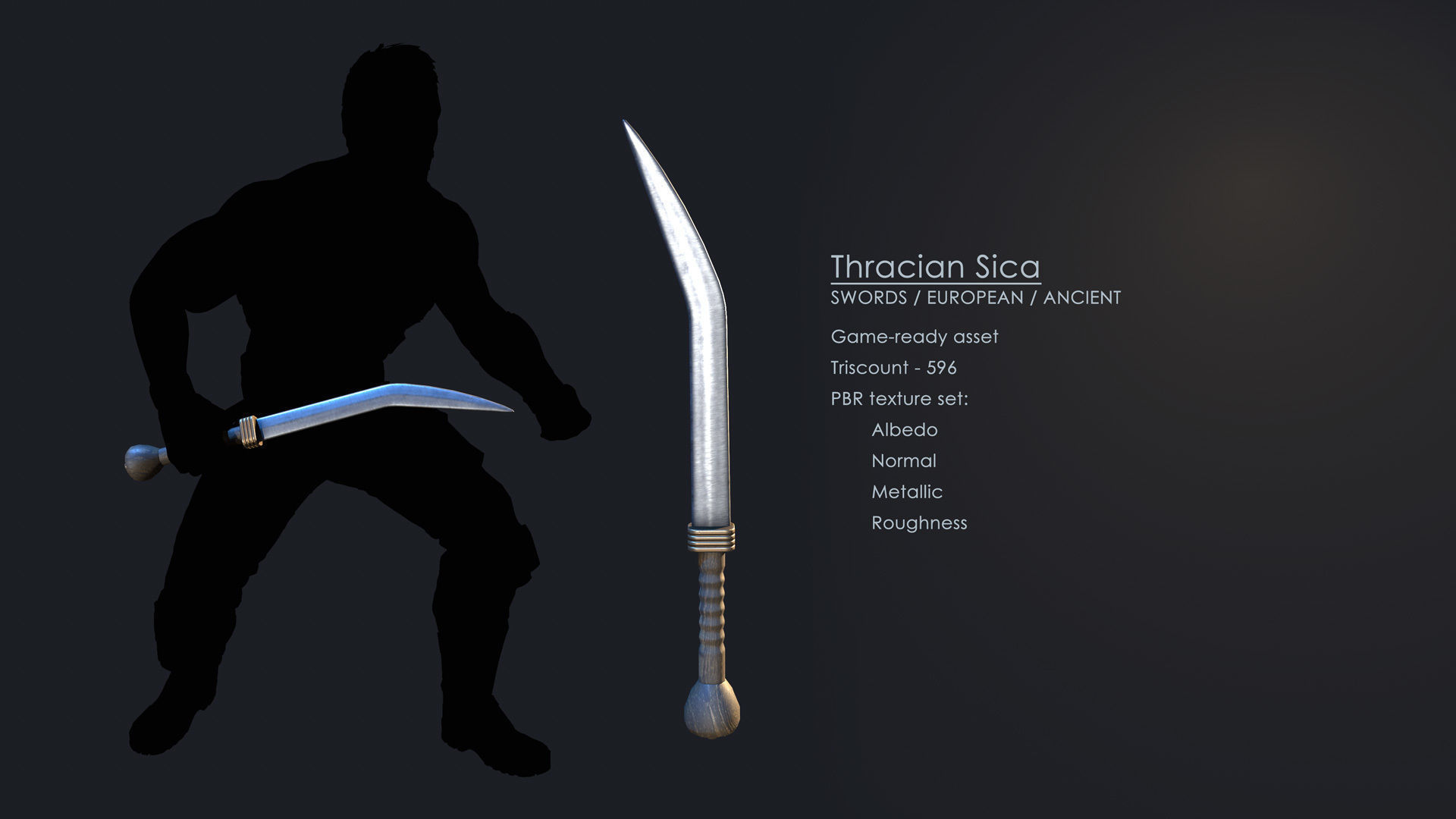 Thracian Sica Low-poly 3D model_2