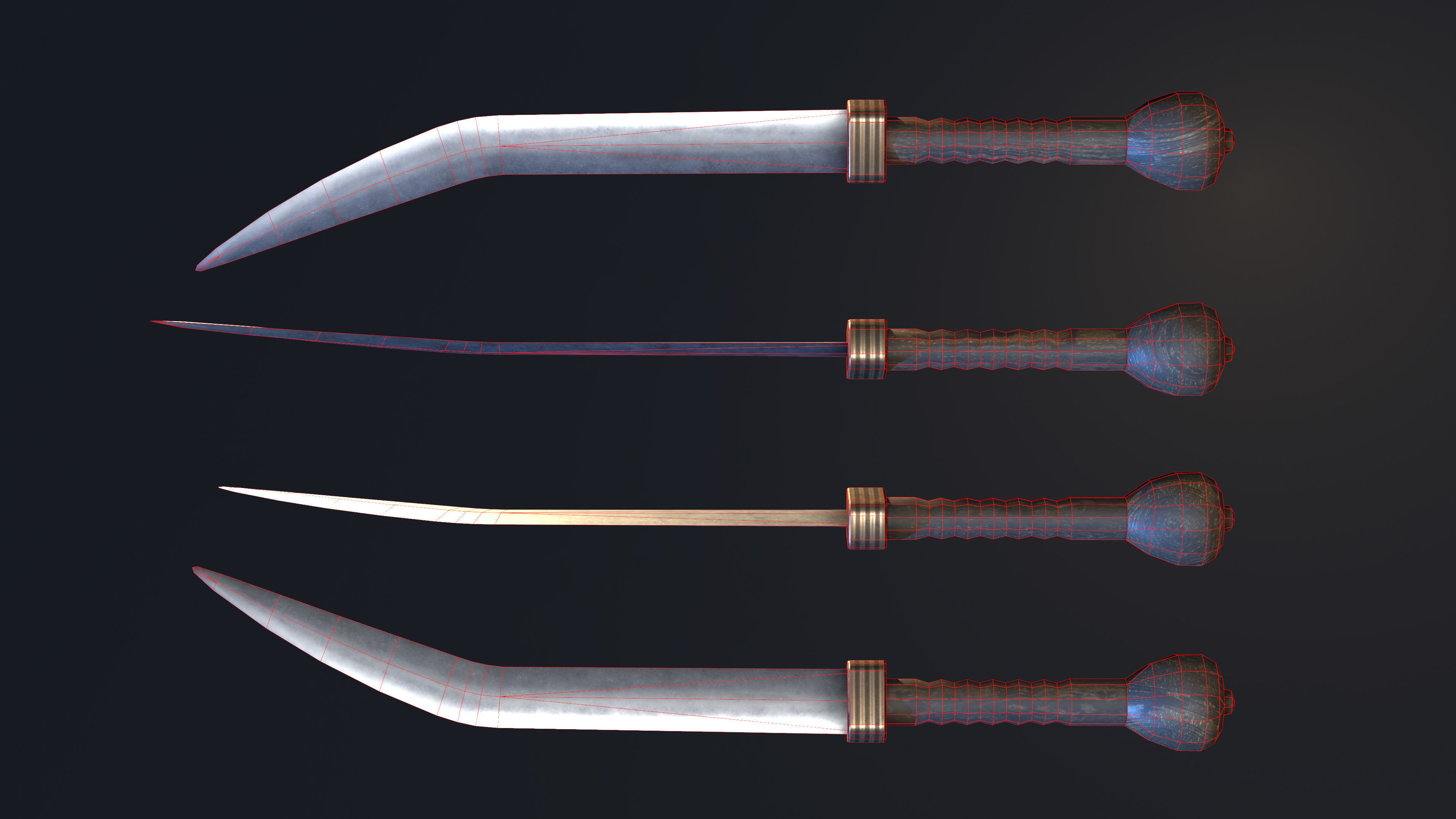 Thracian Sica Low-poly 3D model_4