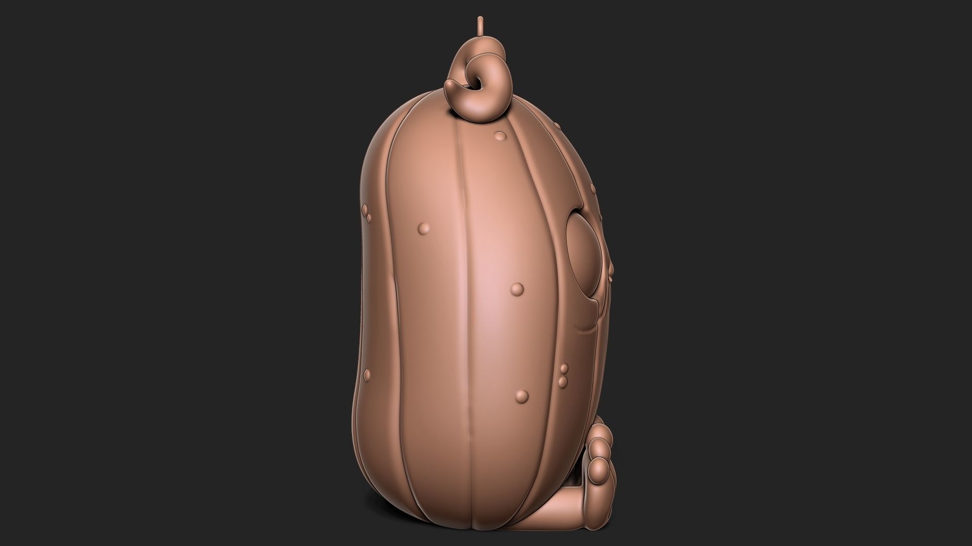 Halloween Pumpkin keychain 3D print model_4