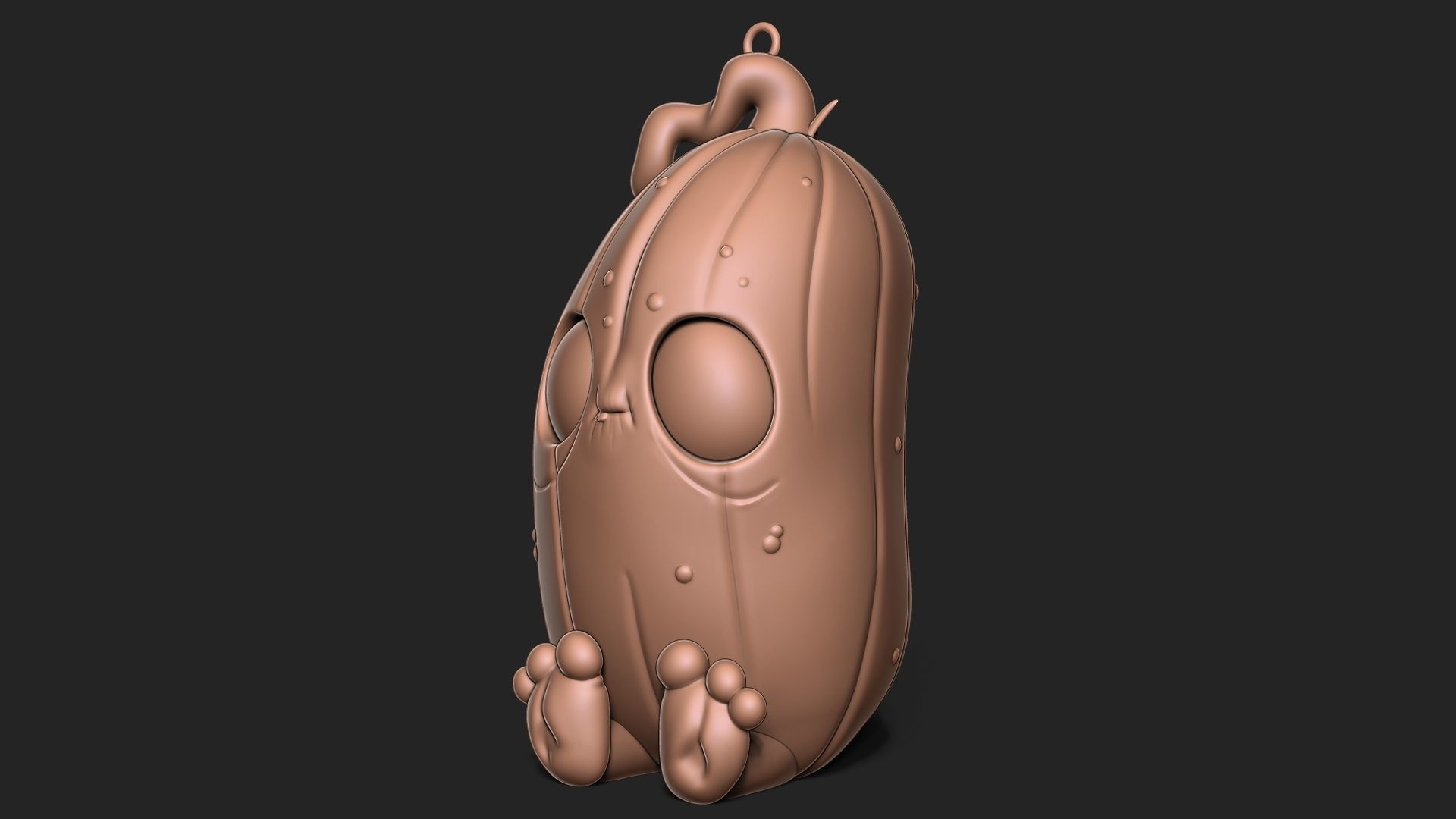 Halloween Pumpkin keychain 3D print model_2
