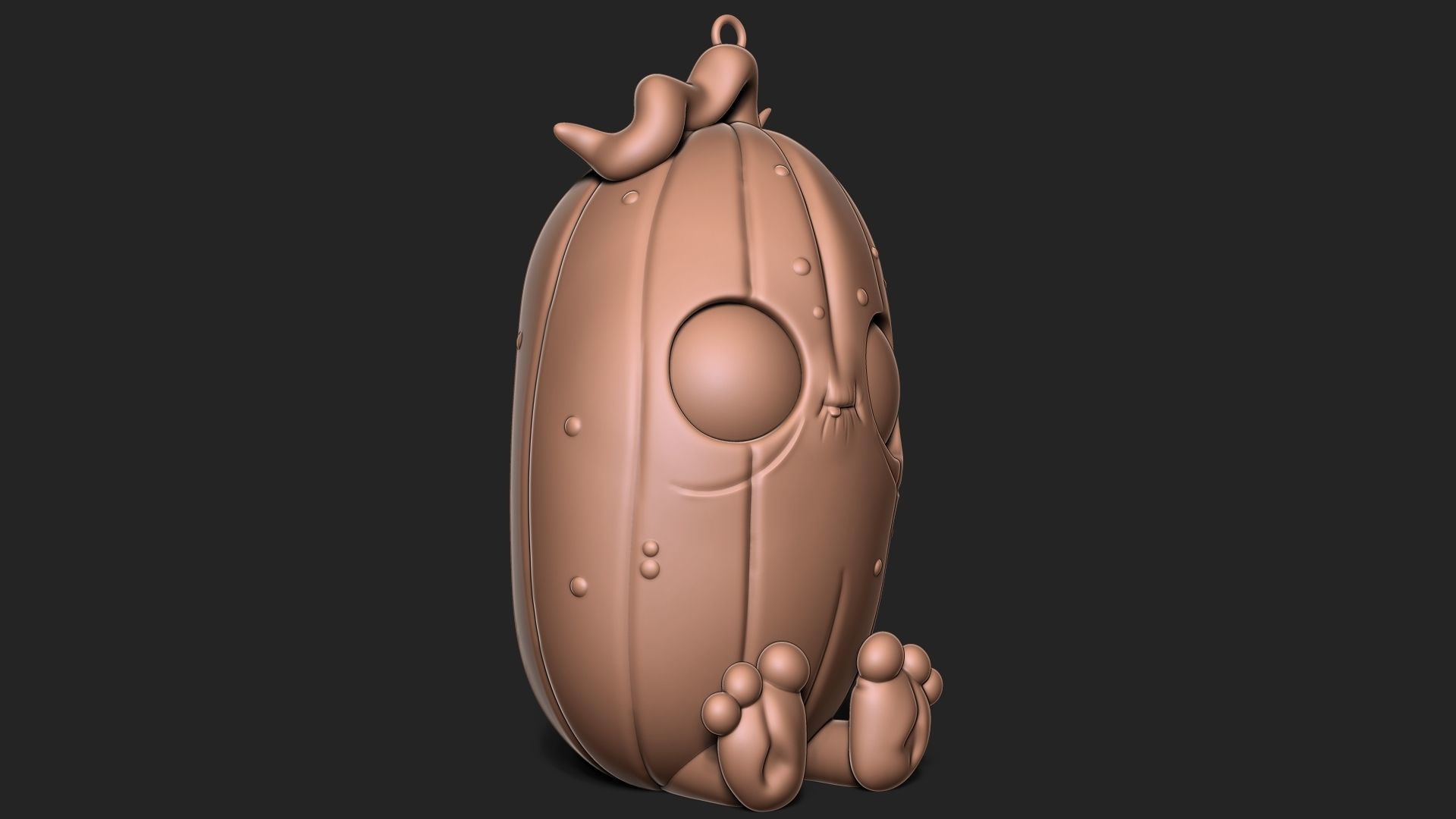 Halloween Pumpkin keychain 3D print model_1