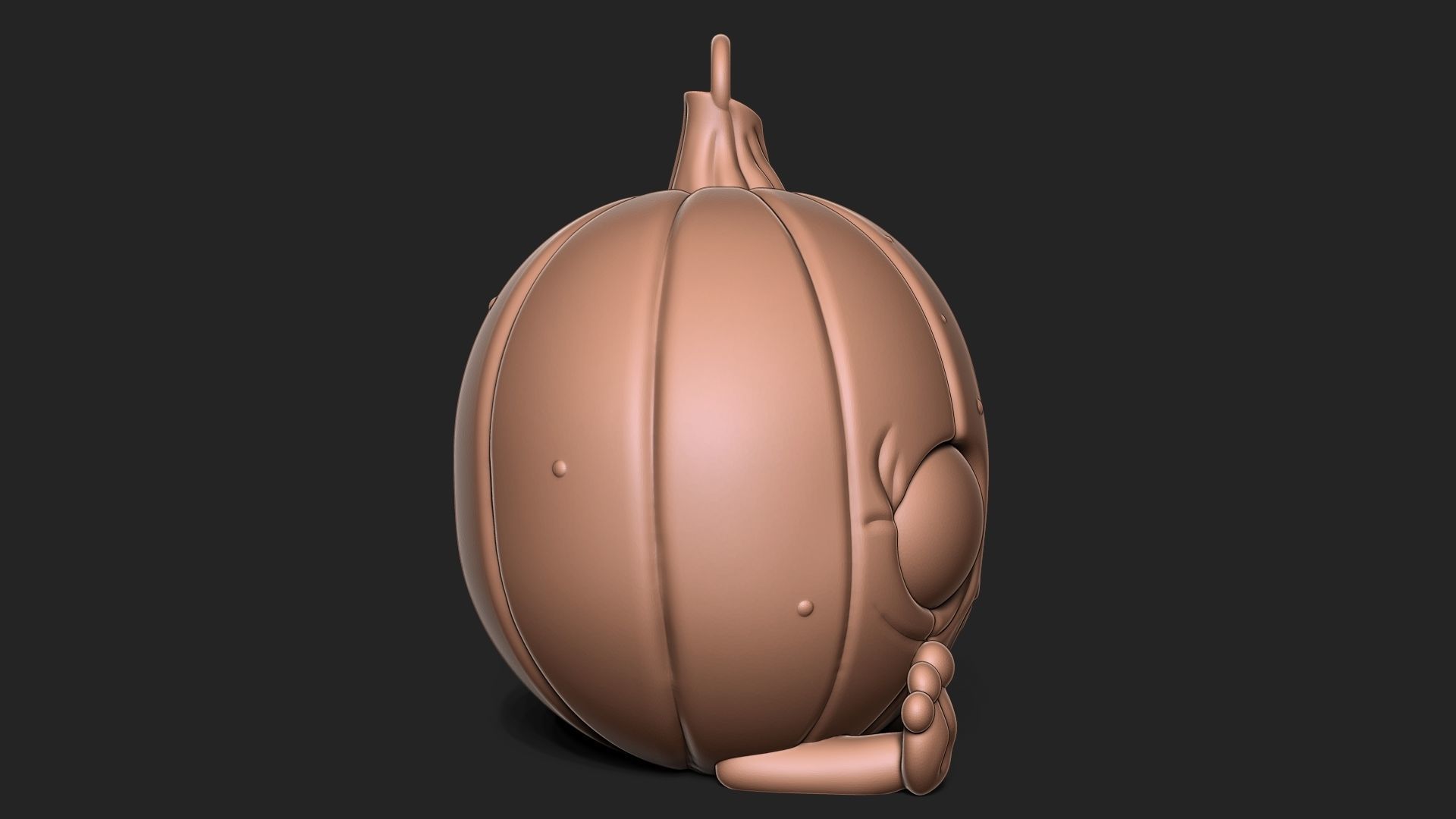 Halloween Pumpkin keychain 3D print model_4