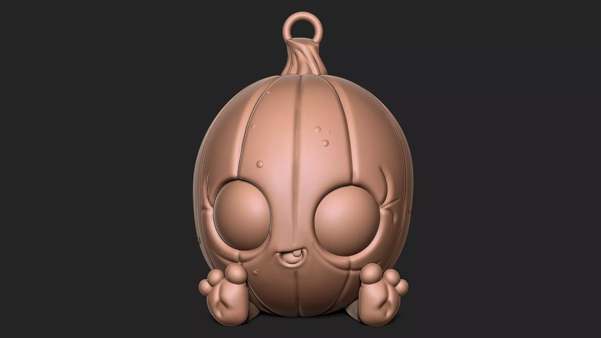 Halloween Pumpkin keychain 3D print model_0