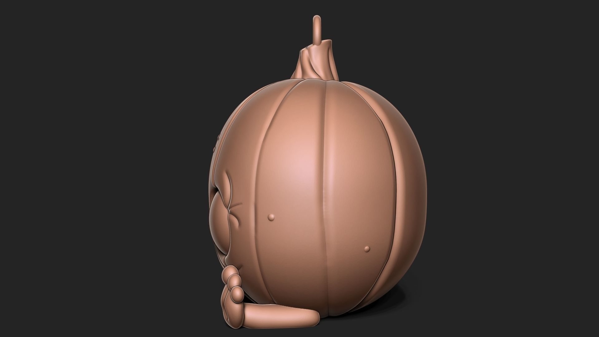 Halloween Pumpkin keychain 3D print model_3