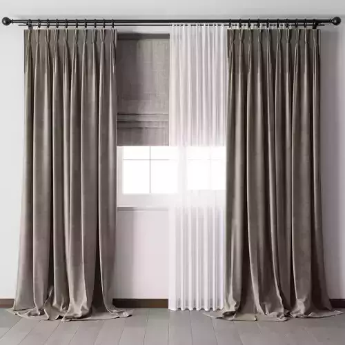 Hadi pleats curtains - Triple pleat heading 02
