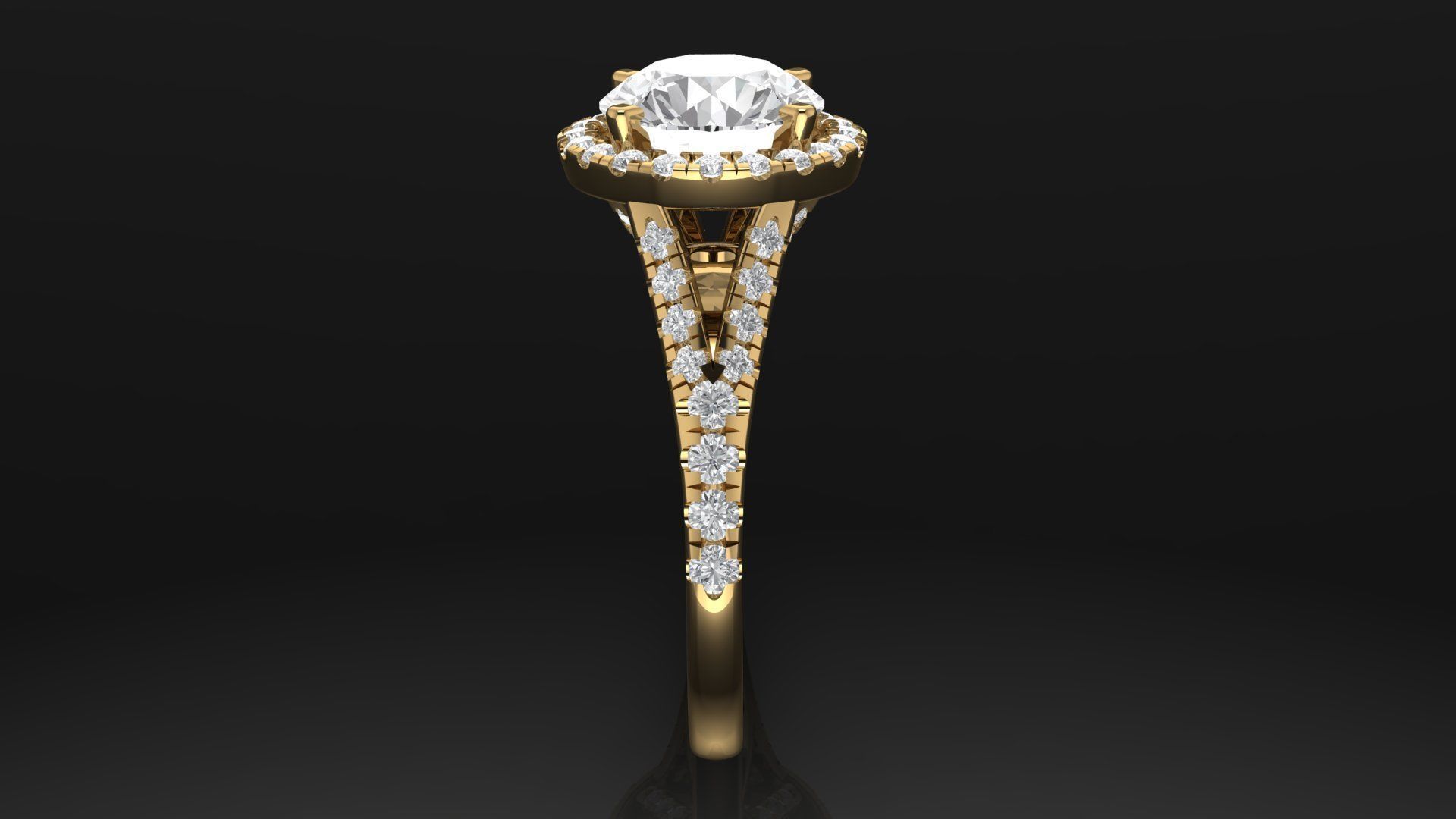 Gold Ring 3D print model_7