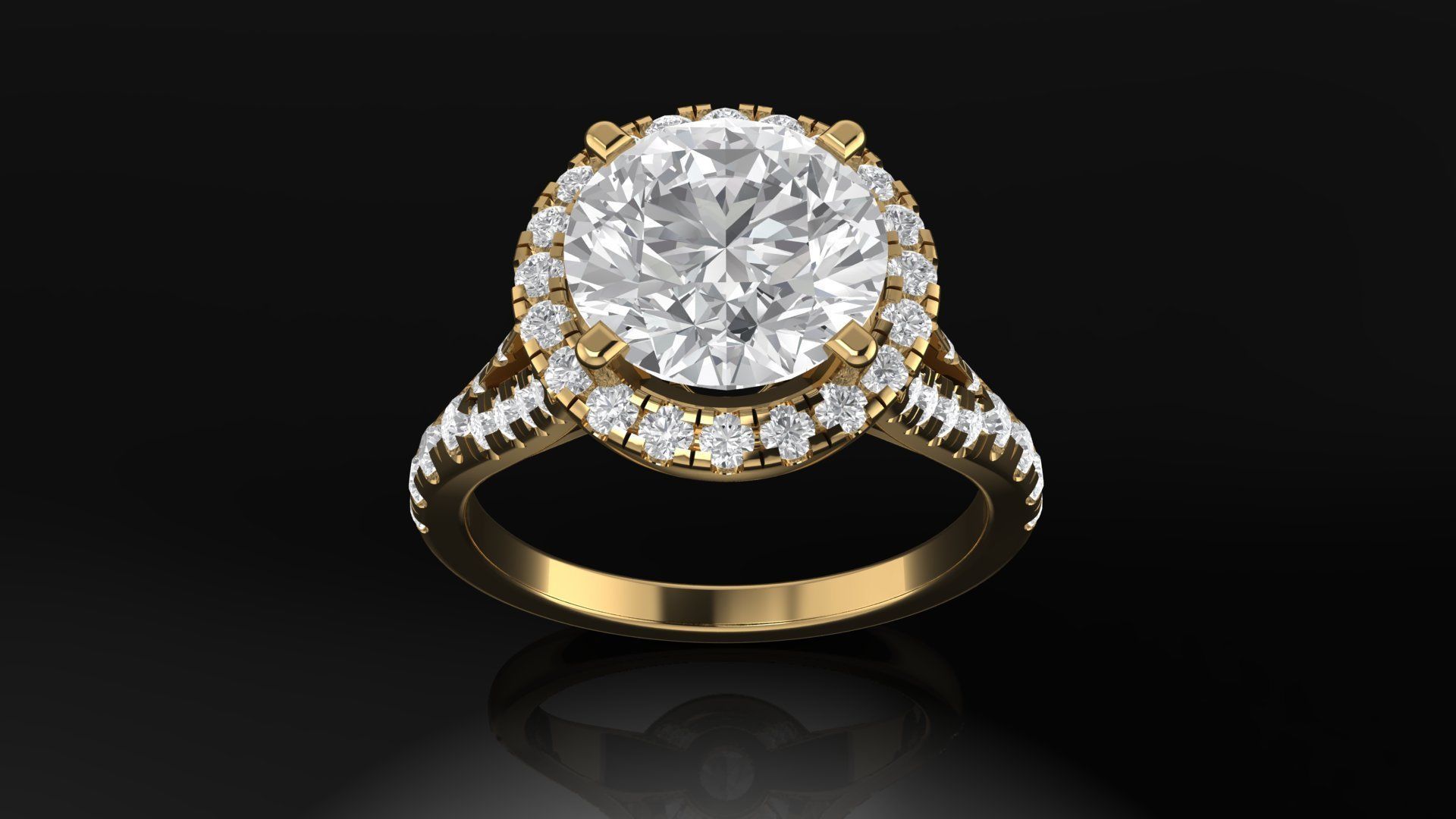 Gold Ring 3D print model_12