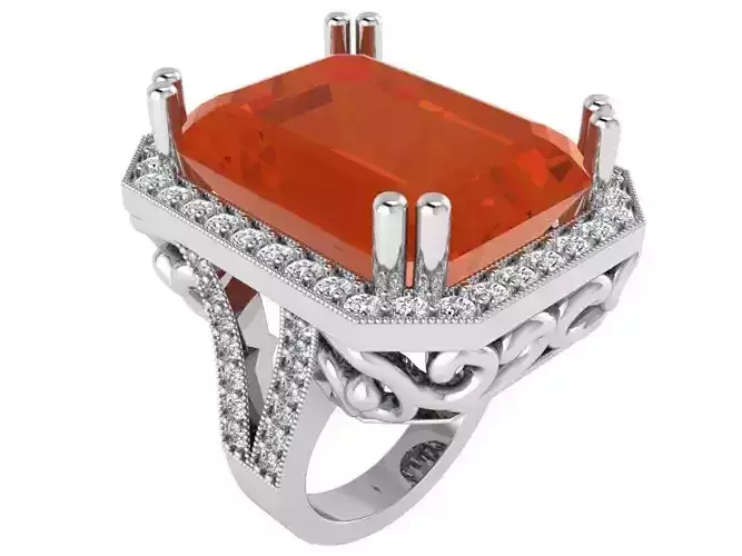 Custom Emerald Sapphire ring 2756 3D print model