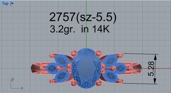 Ripping  diamond ring 2757 3D print model  3D print model_4